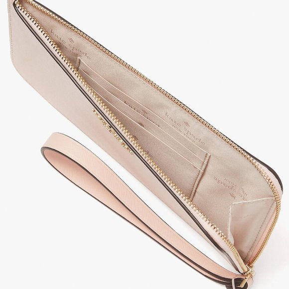 Kate Spade Medium L-Zip Lucy Wristlet - Conch Pink KD546